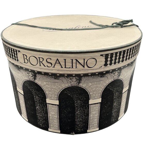 Borsalino Alessandria Italy Olive Green Velour Felt Fedora With Box Sz 7.25 - Picture 14 of 15